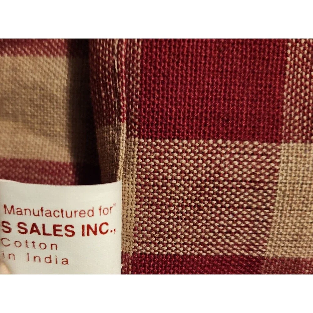 Lot of 10 Plaid Homespun 100% Cotton Towels Indo - U.S. Sales 26 L x 24 W